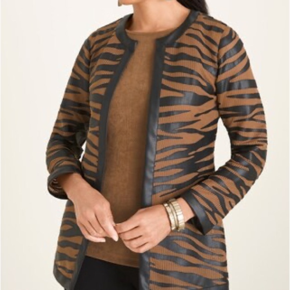 Travelers Collection Striped Mesh Jacket